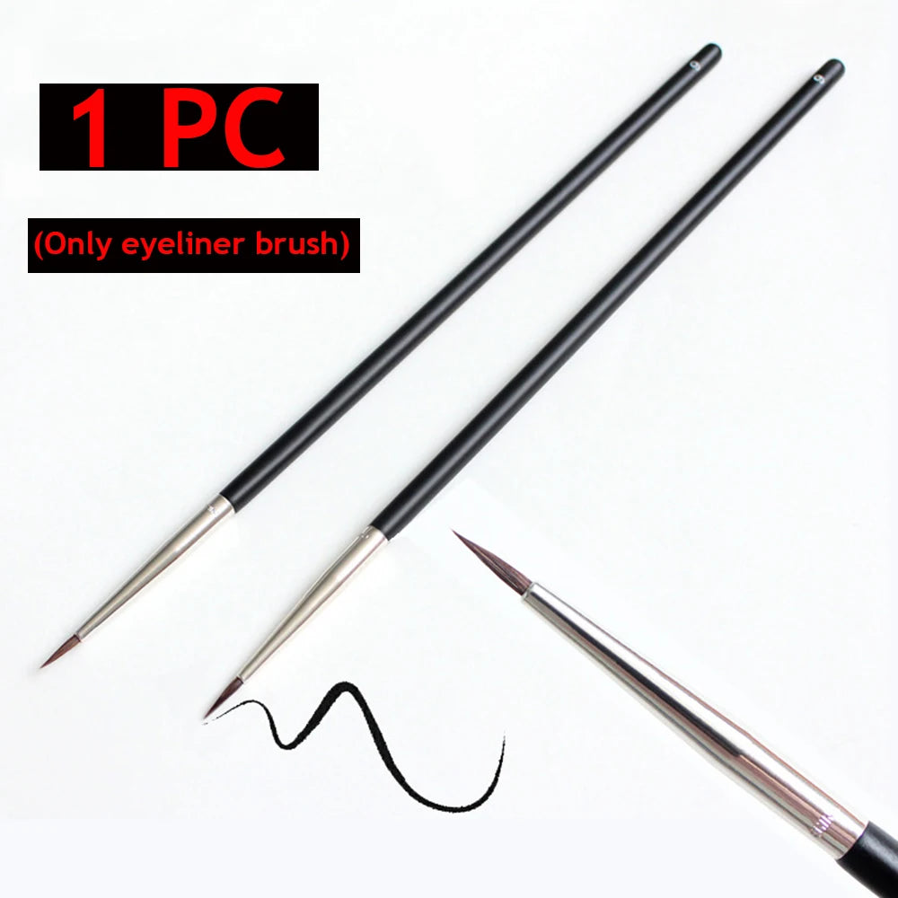 Pensulă Fină pentru Sprâncene – Eyeliner Negru, Păr Mink, Contur Precis
