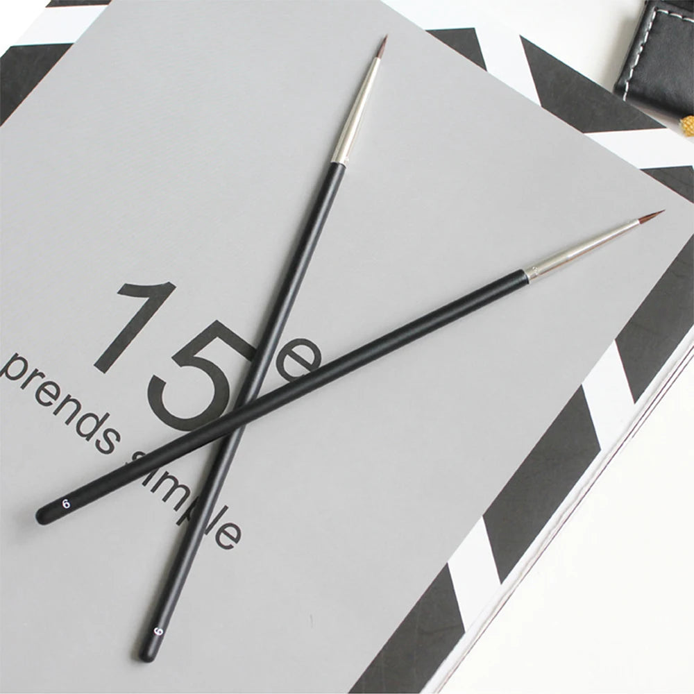 Pensulă Fină pentru Sprâncene – Eyeliner Negru, Păr Mink, Contur Precis