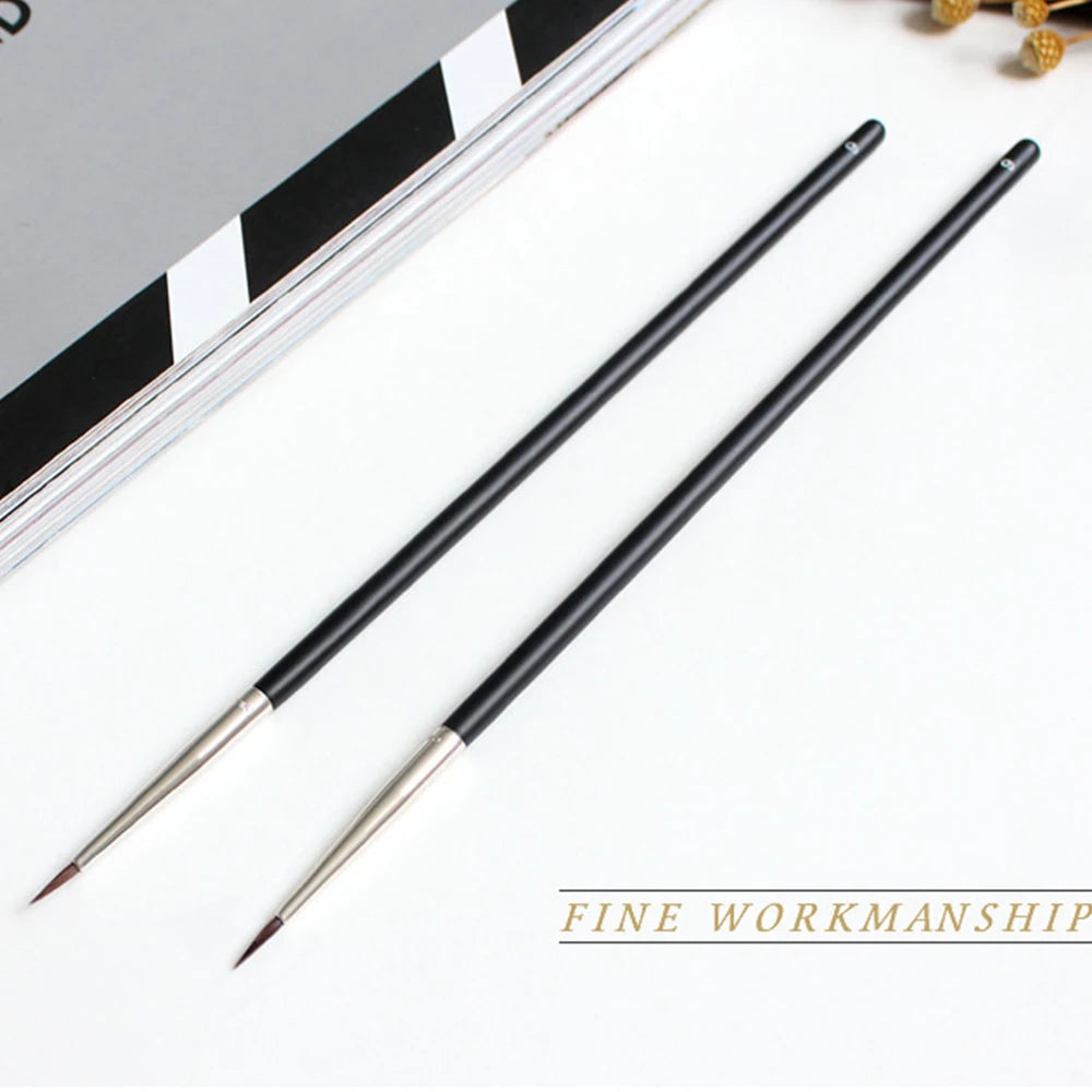 Pensulă Fină pentru Sprâncene – Eyeliner Negru, Păr Mink, Contur Precis