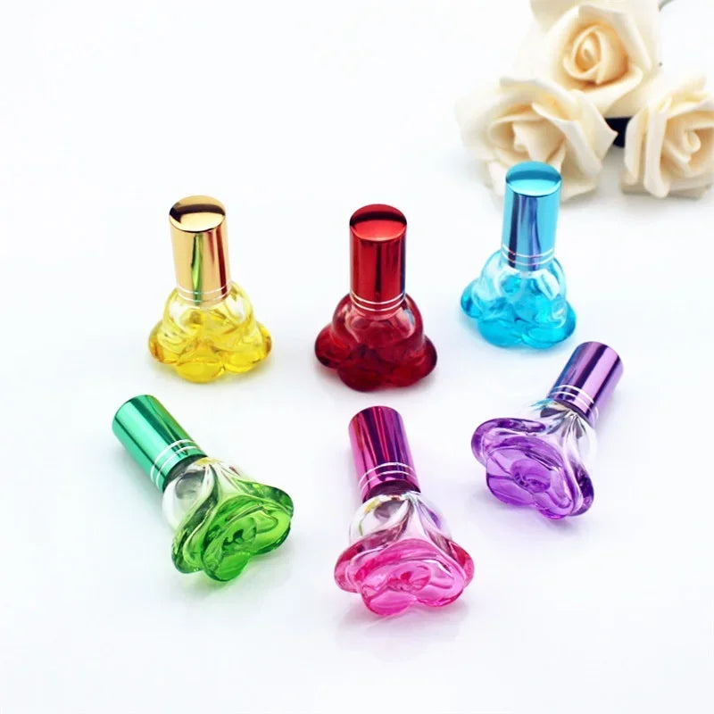 Flacon Parfum Trandafir 6ml – Sticlă Colorată, Portabil