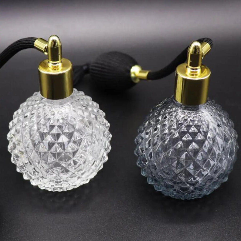 Flacon Parfum Vintage cu Ciucuri – Atomizor Transparent Reîncărcabil