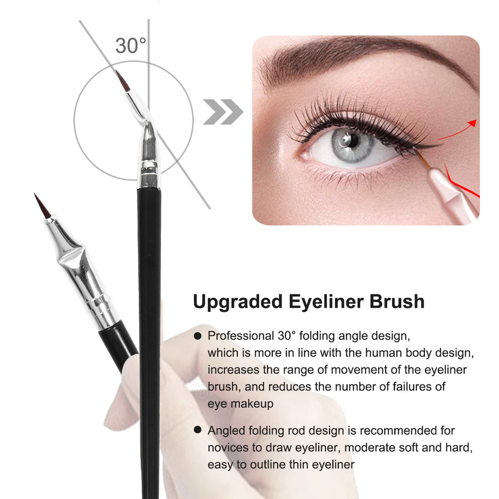 Set 4 Pensule Profesionale pentru Ochi – Fard, Sprâncene, Eyeliner, Contur