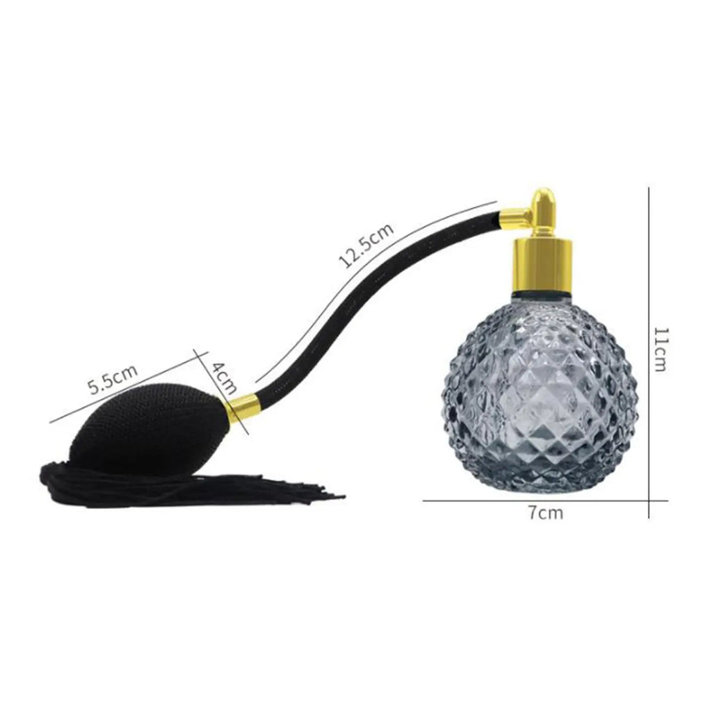 Flacon Parfum Vintage cu Ciucuri – Atomizor Transparent Reîncărcabil