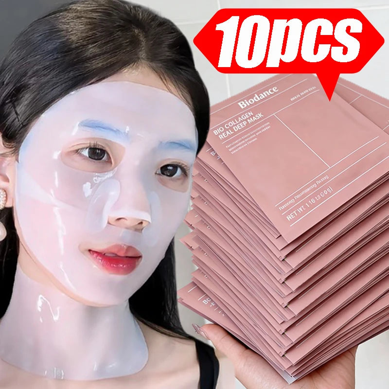 Split Collagen Facial Mask Moisturizing Lasting Deep Hydrating Brighten Shrink Pores Firming Skin Care Gel Masks Nourish Beauty