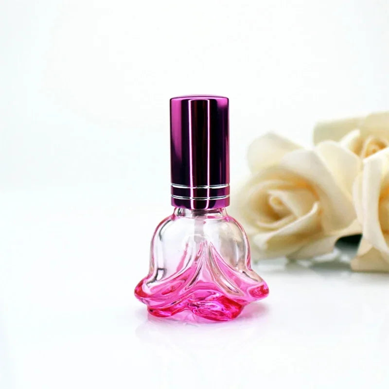 Flacon Parfum Trandafir 6ml – Sticlă Colorată, Portabil
