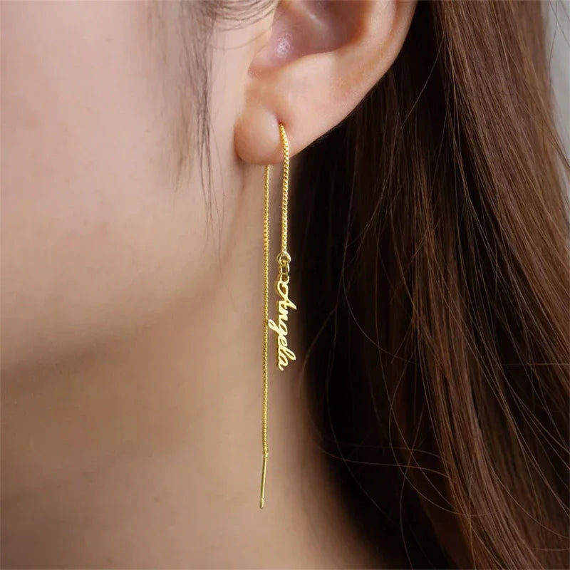 Cercei Personalizați cu Nume – Inox Gold, Rose Gold, Argintiu