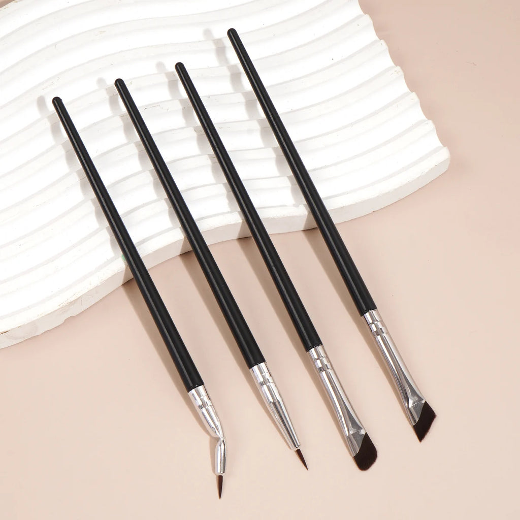 Set 4 Pensule Profesionale pentru Ochi – Fard, Sprâncene, Eyeliner, Contur