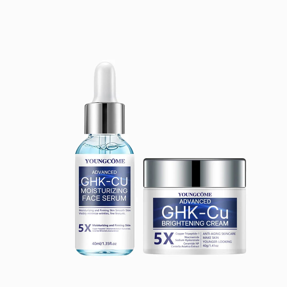 Cremă & Ser Anti-Îmbătrânire cu Peptide de Cupru GHK-CU – Fermitate și Hidratare Intensă