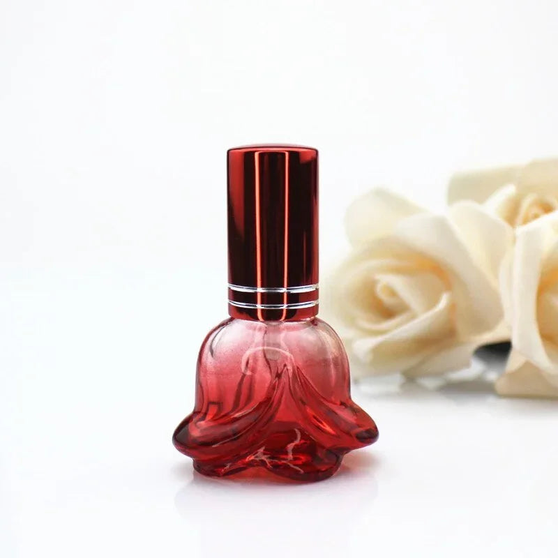 Flacon Parfum Trandafir 6ml – Sticlă Colorată, Portabil