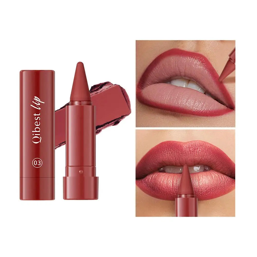 Creion Contur Buze Mat – Rezistent la Transfer, Ruj Lichid Waterproof, Roșu Sexy
