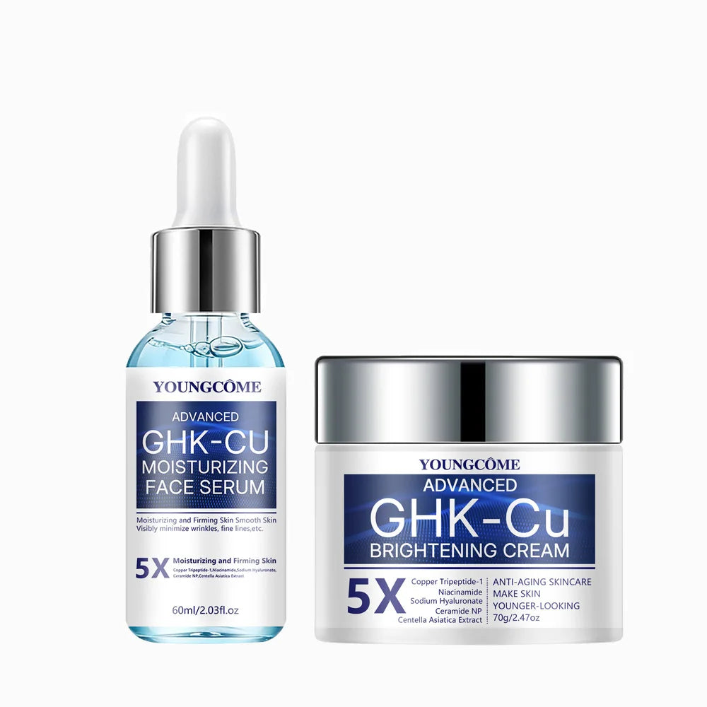 Cremă & Ser Anti-Îmbătrânire cu Peptide de Cupru GHK-CU – Fermitate și Hidratare Intensă