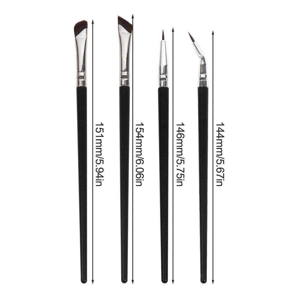 Set 4 Pensule Profesionale pentru Ochi – Fard, Sprâncene, Eyeliner, Contur