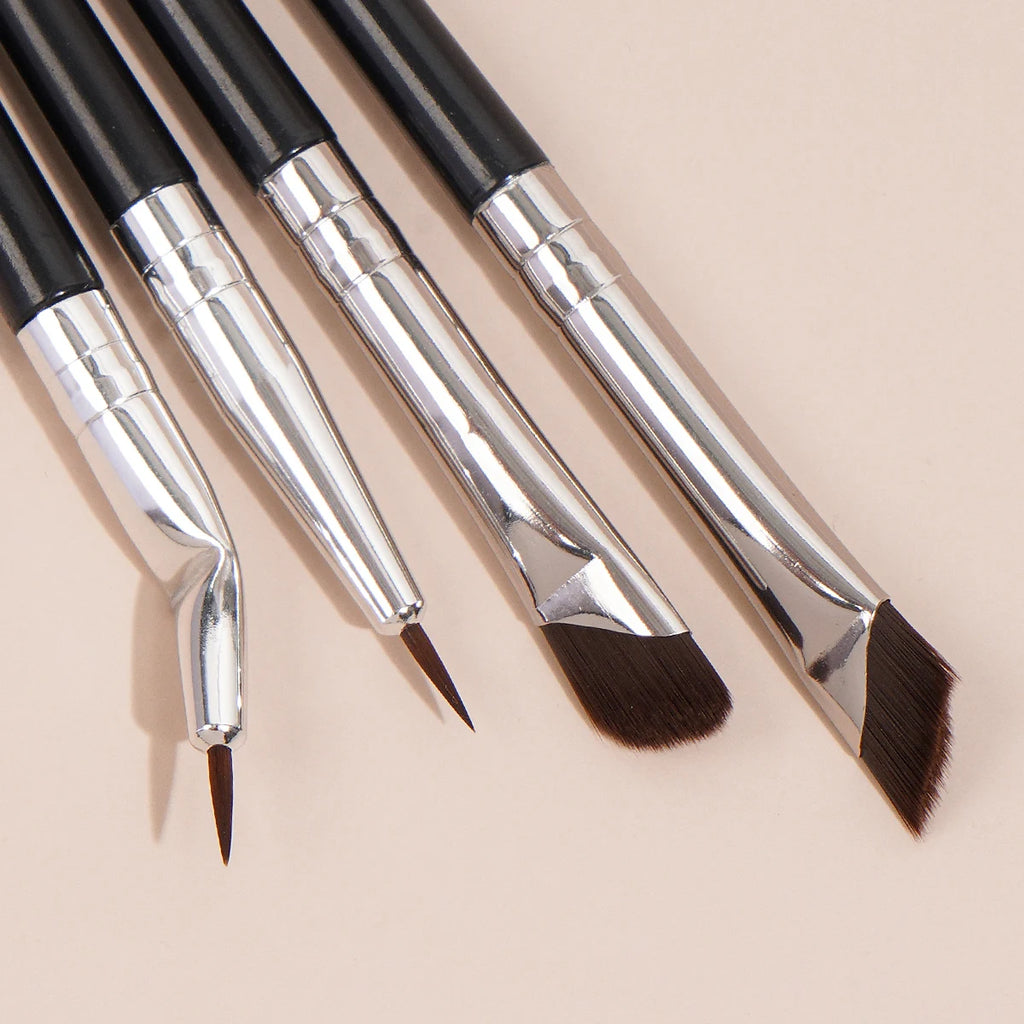 Set 4 Pensule Profesionale pentru Ochi – Fard, Sprâncene, Eyeliner, Contur