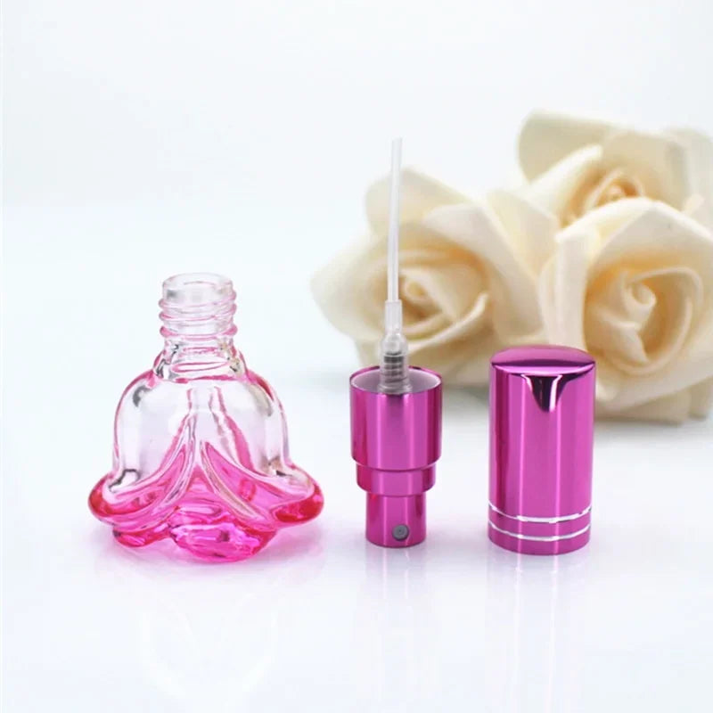 Flacon Parfum Trandafir 6ml – Sticlă Colorată, Portabil